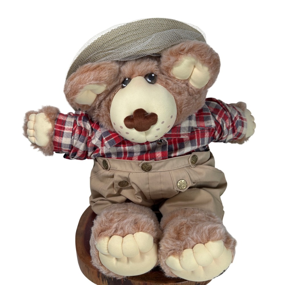 Vintage Hattie Furskins Teddy Bear Xavier Roberts Bee Keeper 1983 1st Year Editi
